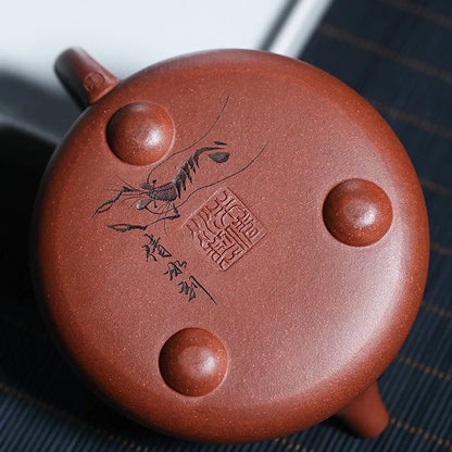 Zanghutianxia Yixing Purple Clay Pot Hand-Carved Small Capacity Teapot Bottom Trough Clear Shrimp Fun Jingzhou Stone Gourd Ladle