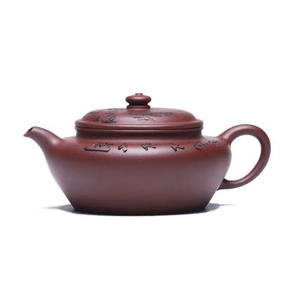 Zanghutianxia Yixing Purple Clay Pot Handmade Carved Kung Fu Tea Set Raw Ore Bottom Trough Clear Household Teapot Mirror Drum Mi