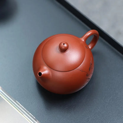 Zanghutianxia Yixing Purple Clay Pot Handmade Carving Kung Fu Teaware Single Pot Raw Ore Dahongpao Tea Household Teapot Qingxin