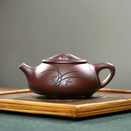 Zanghutianxia Yixing Purple Clay Pot Handmade Carving Kung Fu Teaware Single Pot Raw Ore Purple Clay Household Teapot Xishan Shi