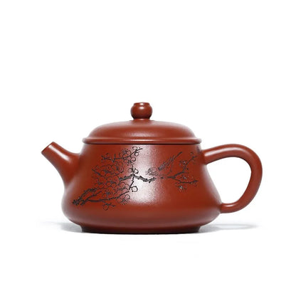 Zanghutianxia Yixing Purple Clay Pot Handmade Carving Sketch Kung Fu Teaware Single Pot Raw Ore Dahongpao Tea Teapot Xi on the E