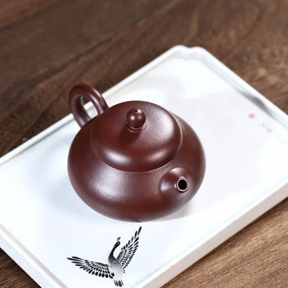 Zanghutianxia Yixing Purple Clay Pot Handmade Household Kung Fu Tea Set Raw Ore Purple Eggplant Mud Small Capacity for One Perso