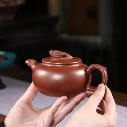 Zanghutianxia Yixing Purple Clay Pot Handmade Kung Fu Teaware Single Pot Raw Ore Trough Clear Household Teapot Buddha Hand Safe