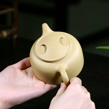 Zanghutianxia Yixing Purple Clay Pot Handmade Purple Sand Teaware Single Pot Raw Ore Benshan Green Mud Teapot Cow Cover Pot Cow