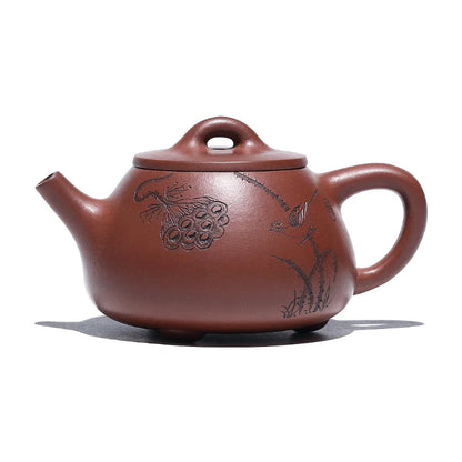 Zanghutianxia Yixing Purple Clay Pot Wearing Chengguang 9-Hole Handmade Teapot Home Collection Old Bottom Trough Bluestone Ladle