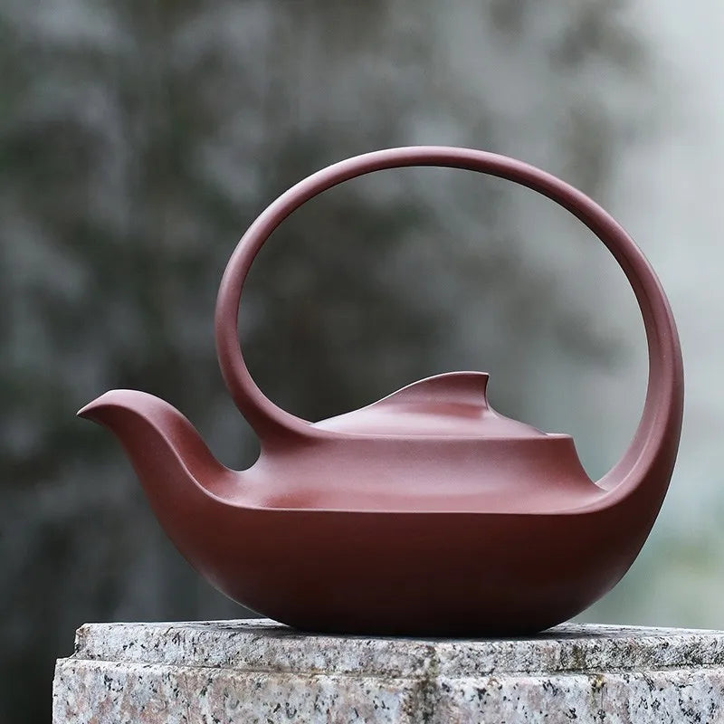 Zanghutianxia Yixing Purple Clay Teapot Famous Handmade High-End Large Capacity Teaware Single Pot Raw Ore Red Leather Dragon Te