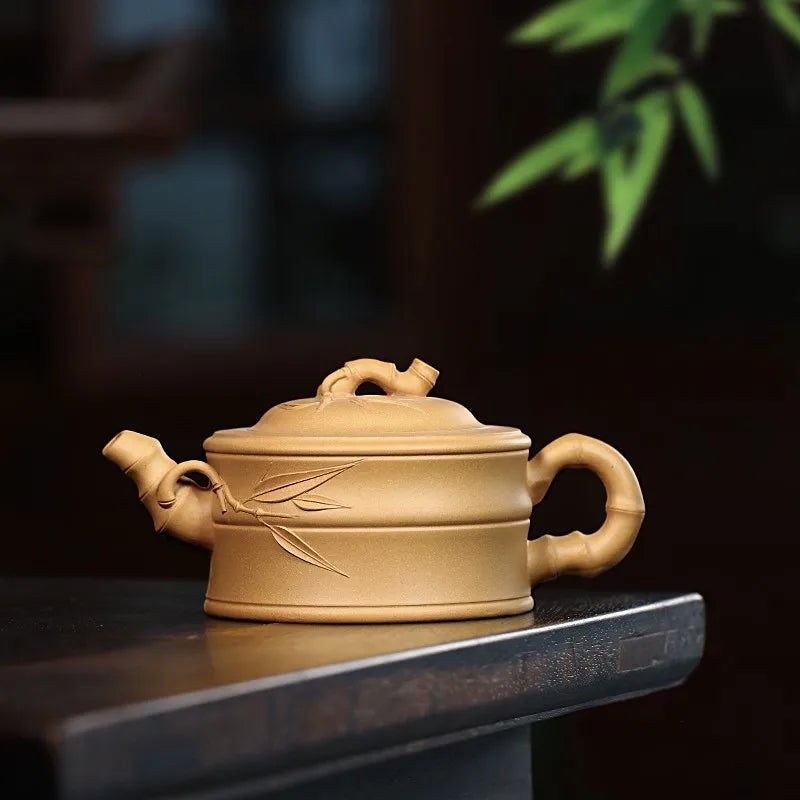 Zanghutianxia Yixing Purple Clay Teapot Genuine Handmade Home Collection Benshan Segment Mud Teapot First Product Bamboo Segment