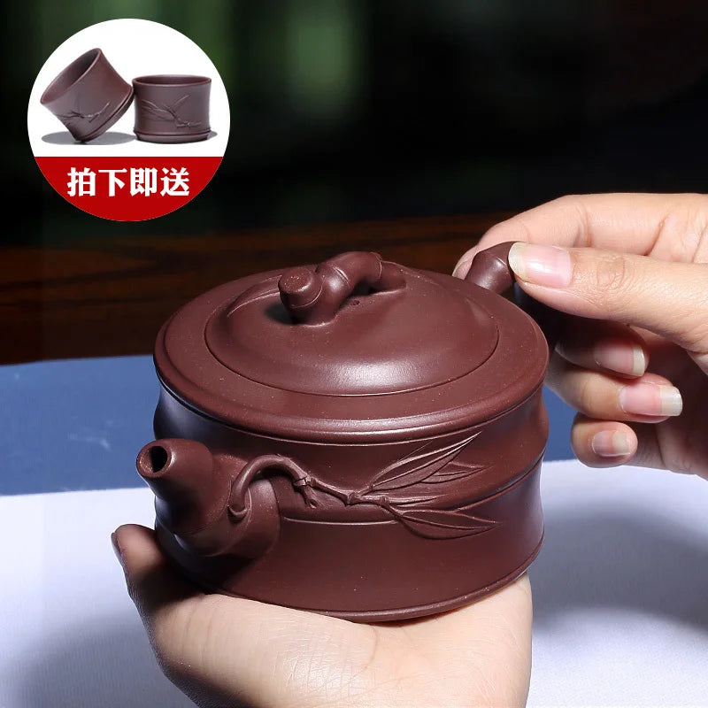 Zanghutianxia Yixing Purple Clay Teapot Genuine Handmade Home Collection Benshan Segment Mud Teapot First Product Bamboo Segment