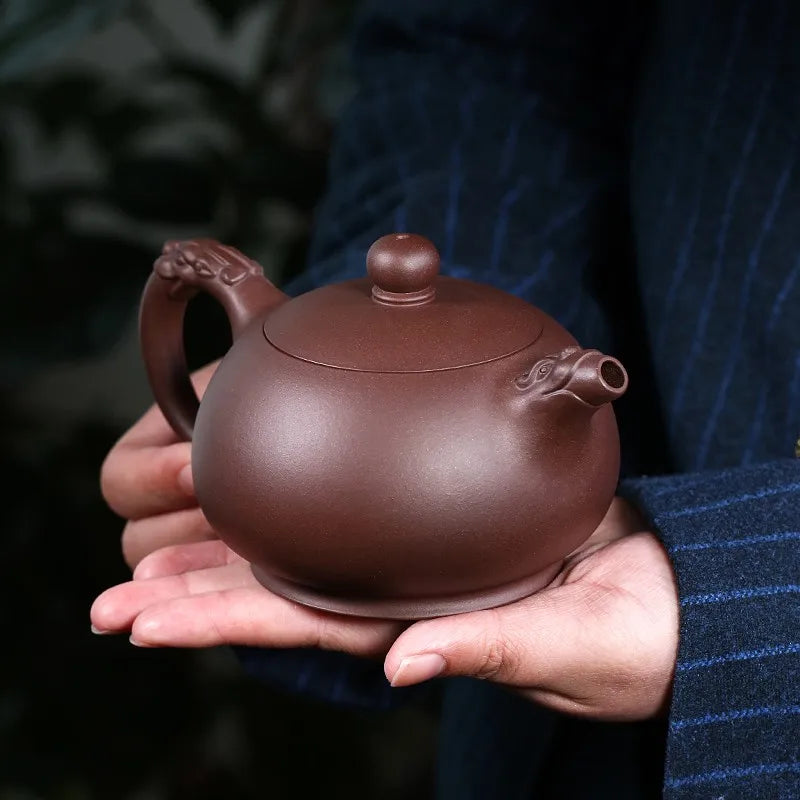 Zanghutianxia Yixing Purple Clay Teapot Handmade 300cc Large Capacity Household Teapot Tea Set Raw Ore Purple Clay Longyin Xi Sh