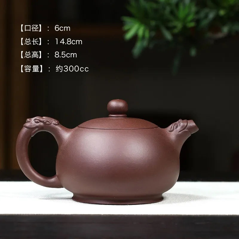 Zanghutianxia Yixing Purple Clay Teapot Handmade 300cc Large Capacity Household Teapot Tea Set Raw Ore Purple Clay Longyin Xi Sh