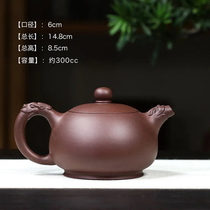 Zanghutianxia Yixing Purple Clay Teapot Handmade 300cc Large Capacity Household Teapot Tea Set Raw Ore Purple Clay Longyin Xi Sh