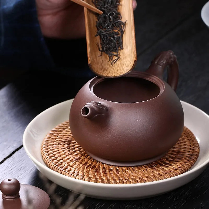 Zanghutianxia Yixing Purple Clay Teapot Handmade 300cc Large Capacity Household Teapot Tea Set Raw Ore Purple Clay Longyin Xi Sh