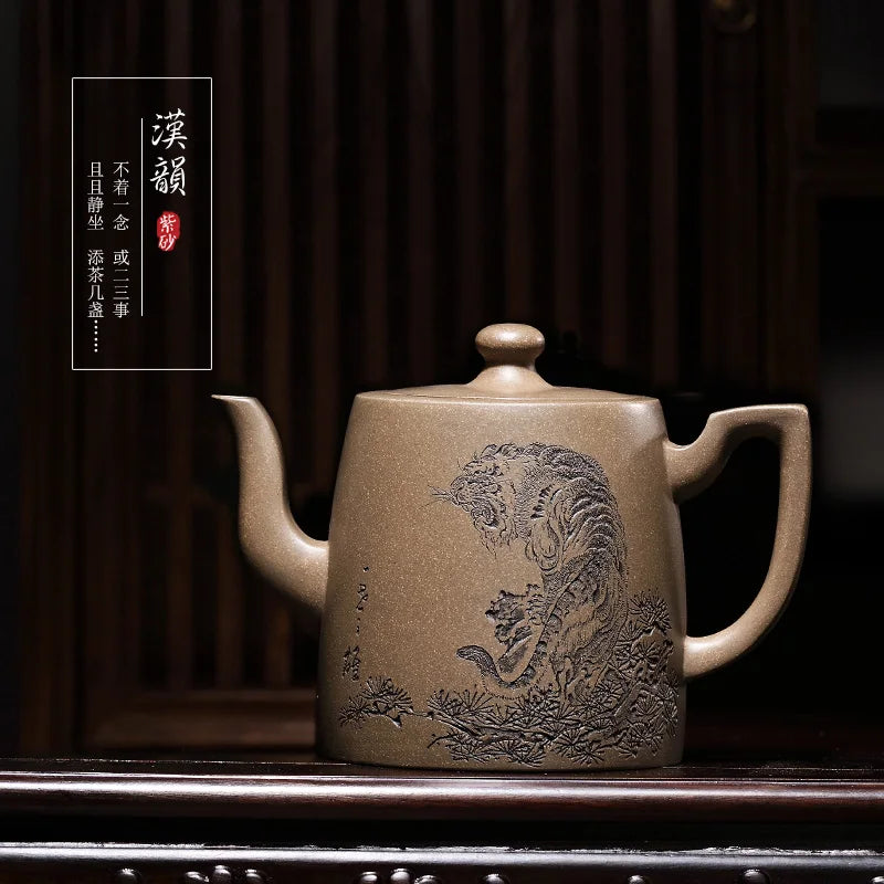 Zanghutianxia Yixing Purple Clay Teapot Handmade Famous Teapot Senior Worker Dell Its Early Rare Azure Sand Han Yun