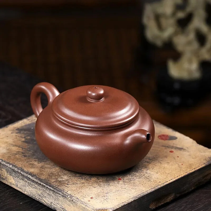 Zanghutianxia Yixing Purple Clay Teapot Handmade Household Teapot Crude Ore Old Purple Clay Tea Set Big Mouth Flat Belly Archaiz