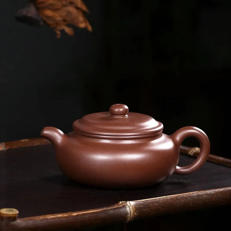 Zanghutianxia Yixing Purple Clay Teapot Handmade Household Teapot Crude Ore Old Purple Clay Tea Set Big Mouth Flat Belly Archaiz