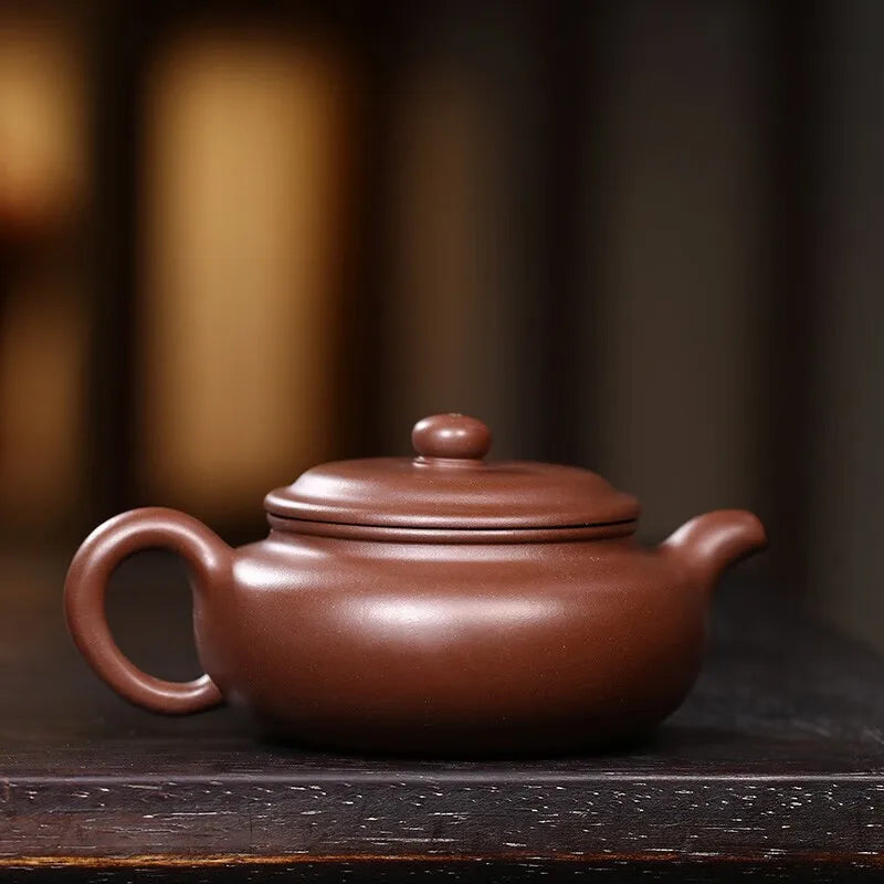 Zanghutianxia Yixing Purple Clay Teapot Handmade Household Teapot Crude Ore Old Purple Clay Tea Set Big Mouth Flat Belly Archaiz