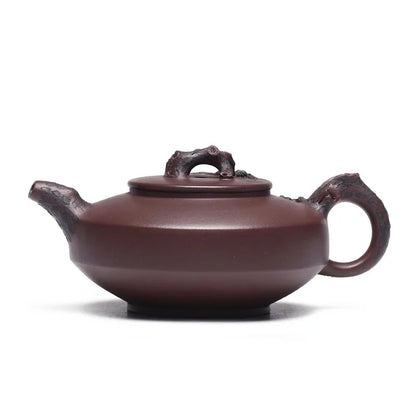 Zanghutianxia Yixing Purple Clay Teapot Handmade Kung Fu Tea Set Flower Ware Pine, Bamboo, Wintersweet Raw Ore Deep Well Purple