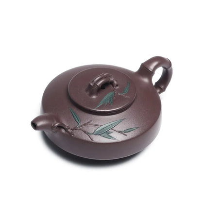 Zanghutianxia Yixing Purple Clay Teapot Handmade Kung Fu Tea Set Flower Ware Pine, Bamboo, Wintersweet Raw Ore Deep Well Purple