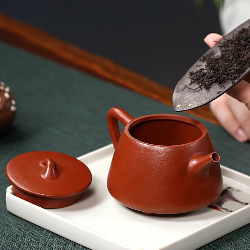 Zanghutianxia Yixing Purple Clay Teapot Handmade Kung Fu Tea Set Raw Ore Red Zhu Mud Household Teapot High Shipiao Teapot High S