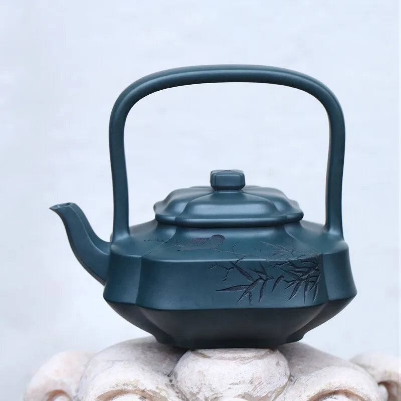 Zanghutianxia Yixing Purple Clay Teapot Handmade Purple Sand Tea Set Raw Ore Republic of China Green Clay Household Teapot Handm