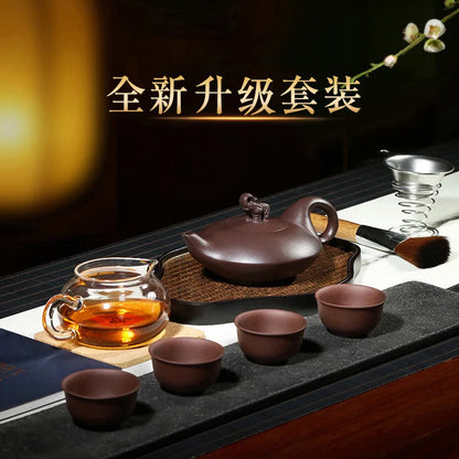 Zanghutianxia Yixing Purple Clay Teapot Handmade Teapot Zisha Kung Fu Tea Set Good Luck