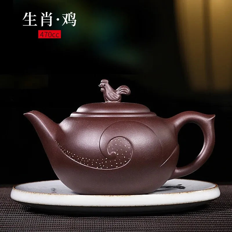 Zanghutianxia Yixing Purple Clay Teapot Pure Handmade Twelve Zodiac Teapot Raw Ore Purple Clay Tea Set