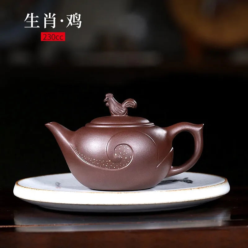 Zanghutianxia Yixing Purple Clay Teapot Pure Handmade Twelve Zodiac Teapot Raw Ore Purple Clay Tea Set