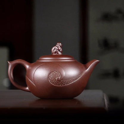 Zanghutianxia Yixing Purple Clay Teapot Pure Handmade Twelve Zodiac Teapot Raw Ore Purple Clay Tea Set