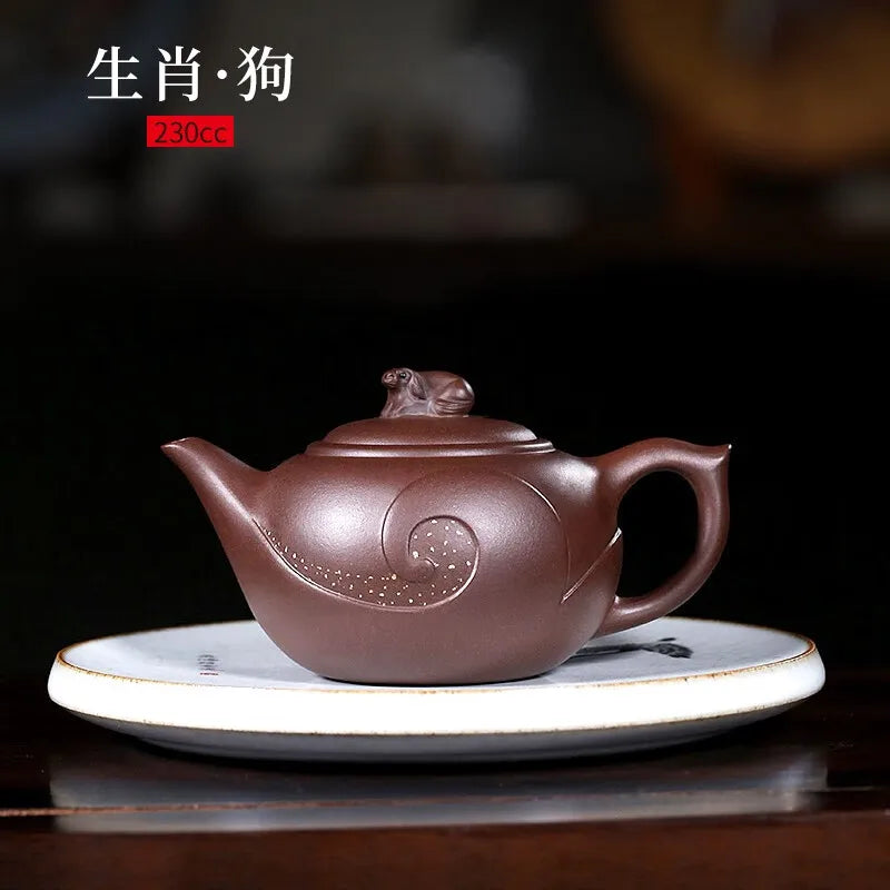 Zanghutianxia Yixing Purple Clay Teapot Pure Handmade Twelve Zodiac Teapot Raw Ore Purple Clay Tea Set