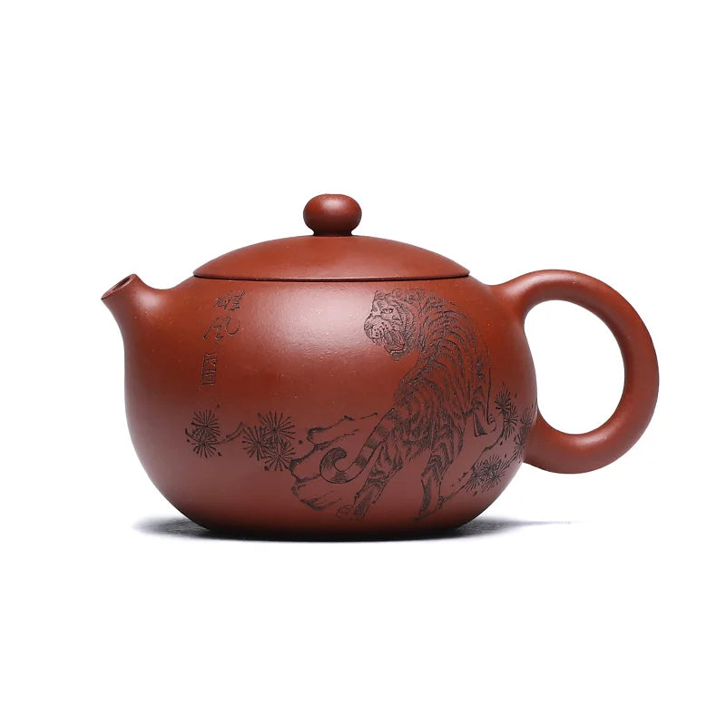 Zanghutianxia Yixing Purple Sand Pot Hand-Carved Purple Sand Teaware Single Pot Raw Ore Red Mud Teapot Xiongfeng Pot Xiongfeng-2