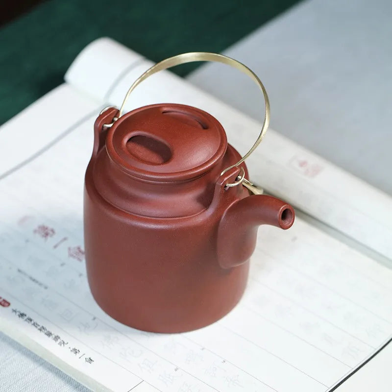 Zanghutianxia Yixing Purple Sand Pot Handmade Household Teapot Raw Ore Bottom Trough Clear Purple Sand Teaware Single Pot Foreig