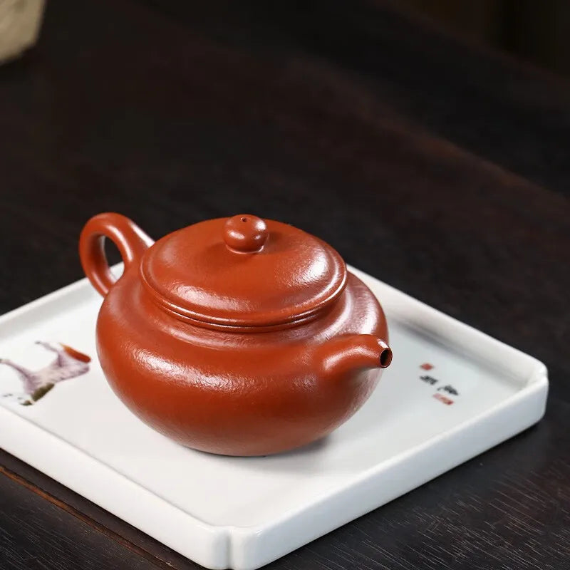 Zanghutianxia Yixing Purple Sand Pot Handmade Raw Ore Red Zhu Mud Household Teapot Handmade Purple Sand Teaware Single Pot Archa