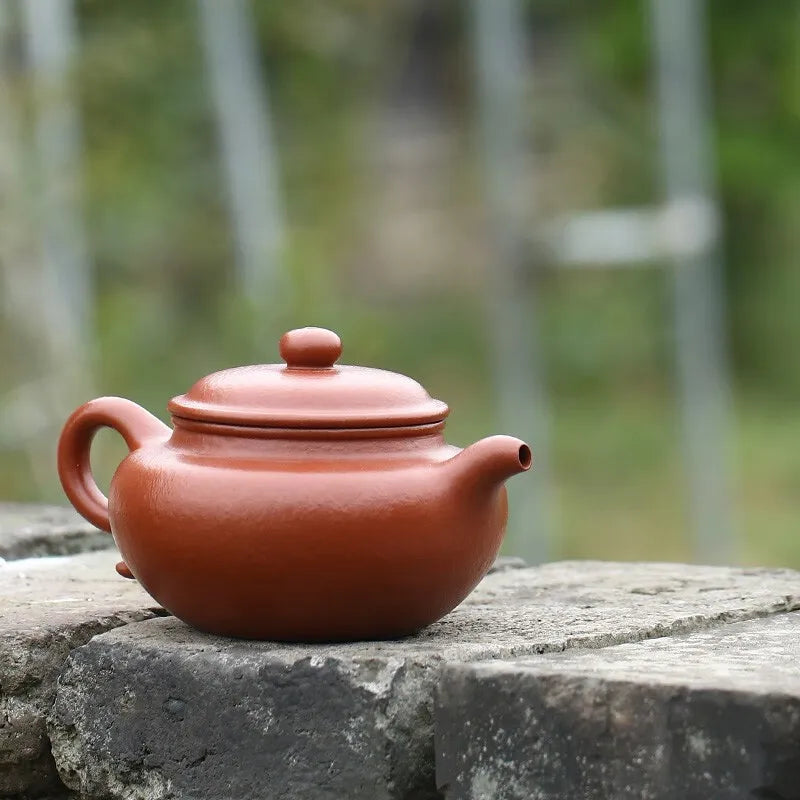 Zanghutianxia Yixing Purple Sand Pot Handmade Raw Ore Red Zhu Mud Household Teapot Handmade Purple Sand Teaware Single Pot Archa