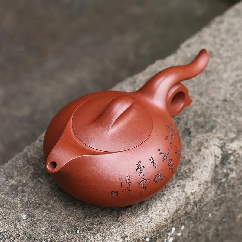 Zanghutianxia Yixing Purple Sand Teapot Handmade Collection Grade Purple Sand Tea Set Raw Ore Red Skin Dragon Full Handmade Larg