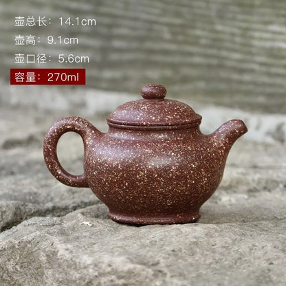 Zanghutianxia Yixing Purple Sand Teapot Handmade Purple Sand Tea Set 20 Mesh Co-Raw Ore Dragon Blood Sand Teapot Chopsticks Pot