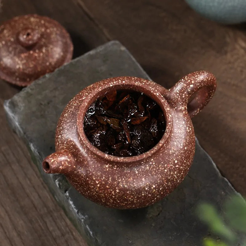 Zanghutianxia Yixing Purple Sand Teapot Handmade Purple Sand Tea Set 20 Mesh Co-Raw Ore Dragon Blood Sand Teapot Chopsticks Pot