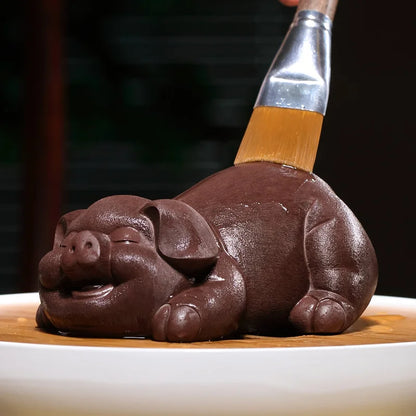 Zanghutianxia Yixing Purplue Sand Tea Pet Boutique Tea Set Tea Tray Ornament Raw Ore Mud Material Meimeng Pig