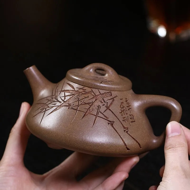 Zanghutianxia Yixing Shuanggao Gong Cooperation Zisha Teapot Famous Dongshi Handmade Carved Kung Fu Tea Set Handmade Teapot Segm