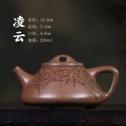 Zanghutianxia Yixing Shuanggao Gong Cooperation Zisha Teapot Famous Dongshi Handmade Carved Kung Fu Tea Set Handmade Teapot Segm