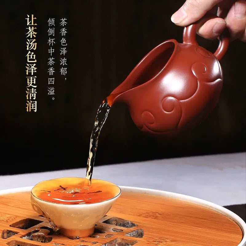 Zanghutianxia Yixing Yixing Clay Tea Pitcher Handmade Dahongpao Tea Fair Mug Boutique Tea Ceremony Utensils Kung Fu Ruyi Fair Cu