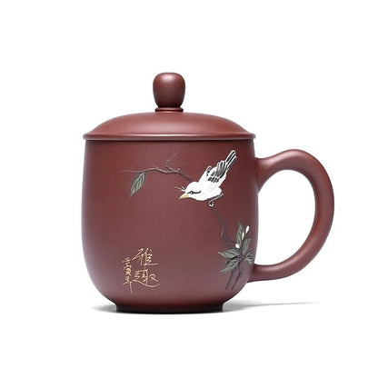 Zanghutianxia Yixing Zisha Cup Handmade Men's Tea Cup Personal Dedicated Office Teaware Large Capacity Elegant Cup with Cover El