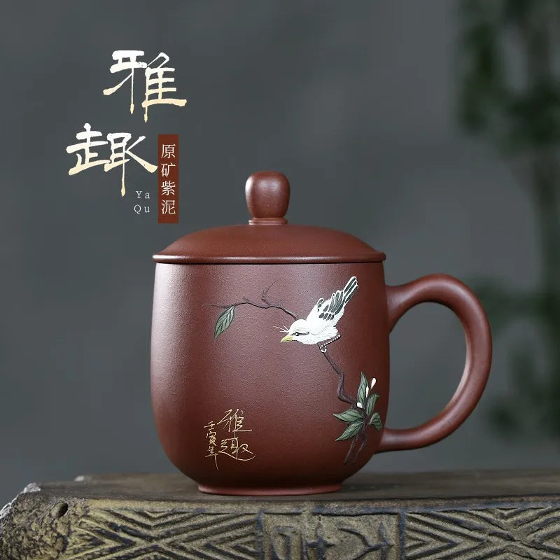 Zanghutianxia Yixing Zisha Cup Handmade Men's Tea Cup Personal Dedicated Office Teaware Large Capacity Elegant Cup with Cover El