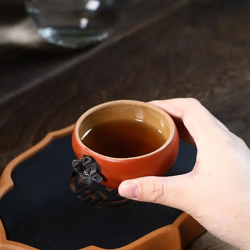 Zanghutianxia Yixing Zisha Cup Personal Dedicated Master Cup Handmade Tea Cup Segment Mud Smell Fragrance Tea Cup Bionic Persimm