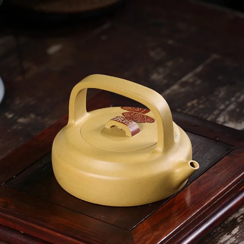 Zanghutianxia Yixing Zisha Teapot Famous Dai Chengguang Pure Handmade Teapot Tea Set Raw Ore Gold Segment Mud Xiangyun Lifting H