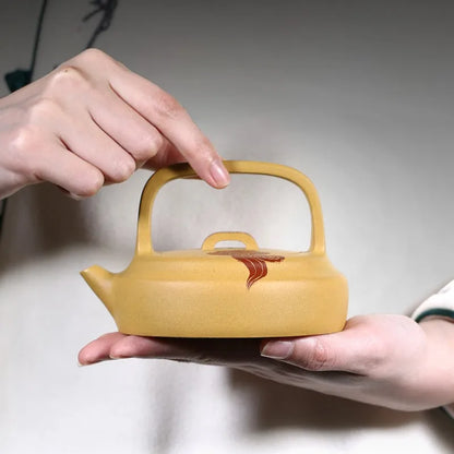 Zanghutianxia Yixing Zisha Teapot Famous Dai Chengguang Pure Handmade Teapot Tea Set Raw Ore Gold Segment Mud Xiangyun Lifting H