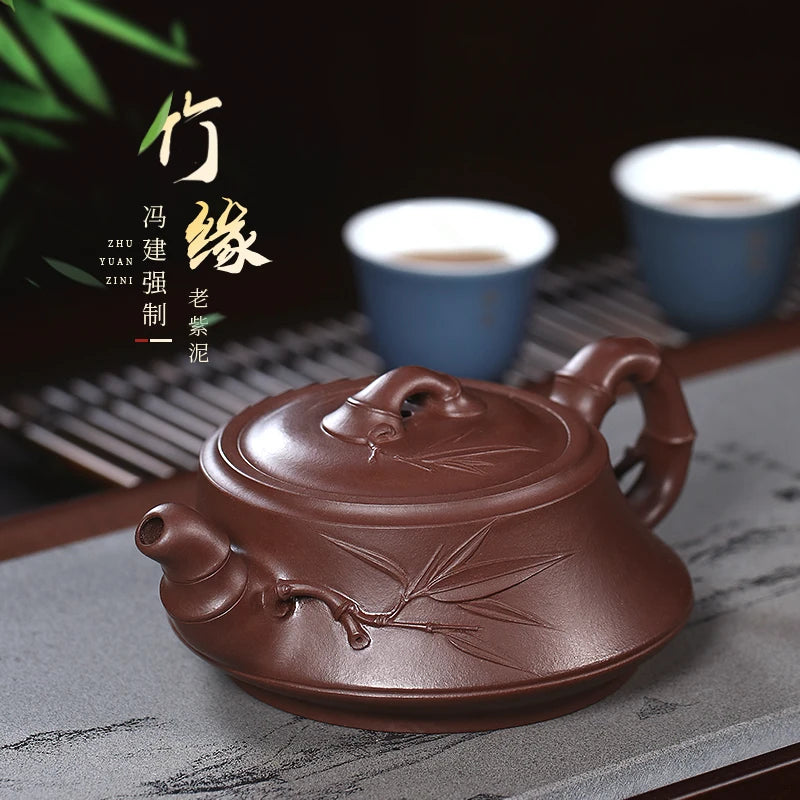 Zanghutianxia Yixing Zisha Teapot Famous Pure Handmade Kung Fu Tea Set Raw Ore Factory I Old Yixing Clay Teapot Bamboo Section P