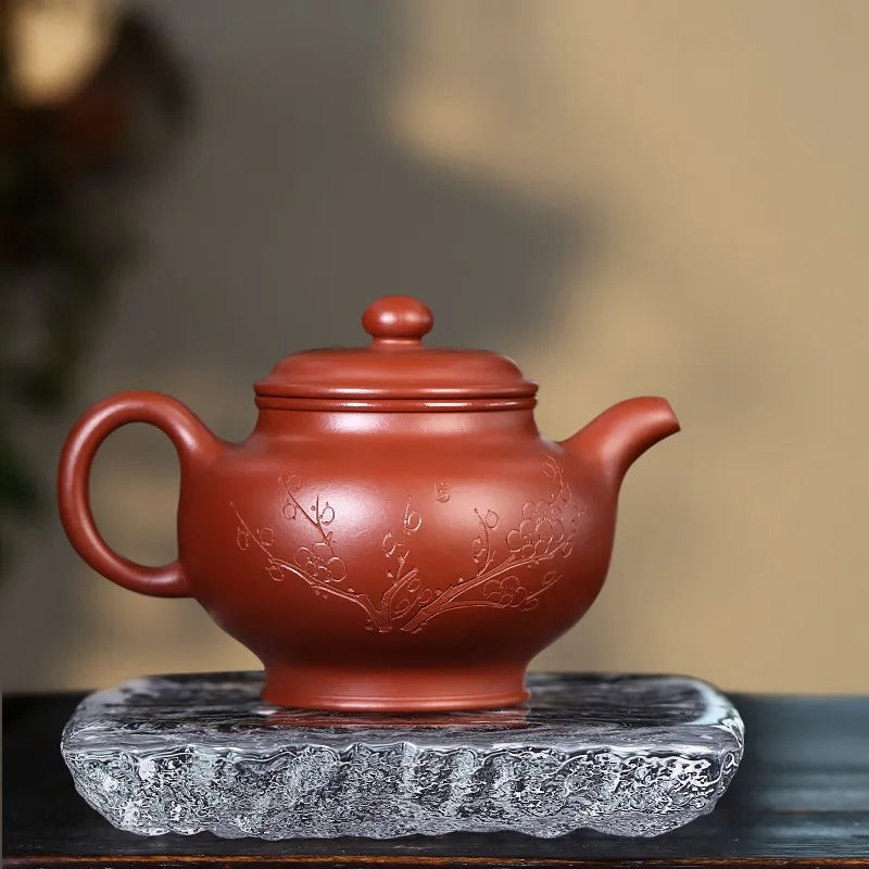 Zanghutianxia Yixing Zisha Teapot Hand-Carved Household Teapot Raw Ore Dahongpao Tea Zisha Tea Set