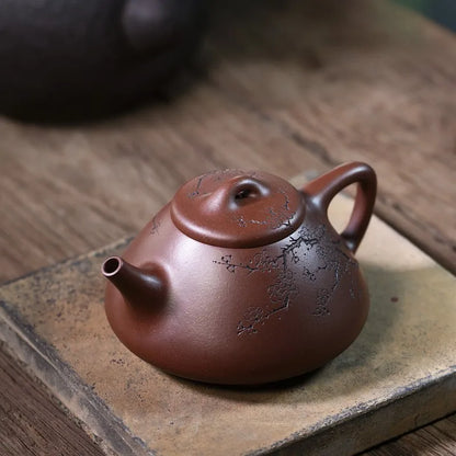 Zanghutianxia Yixing Zisha Teapot Handmade Carved Ziye Shipiao Teapot Raw Ore Purple Clay Zisha Tea Set Teapot Dark Fragrant Ziy