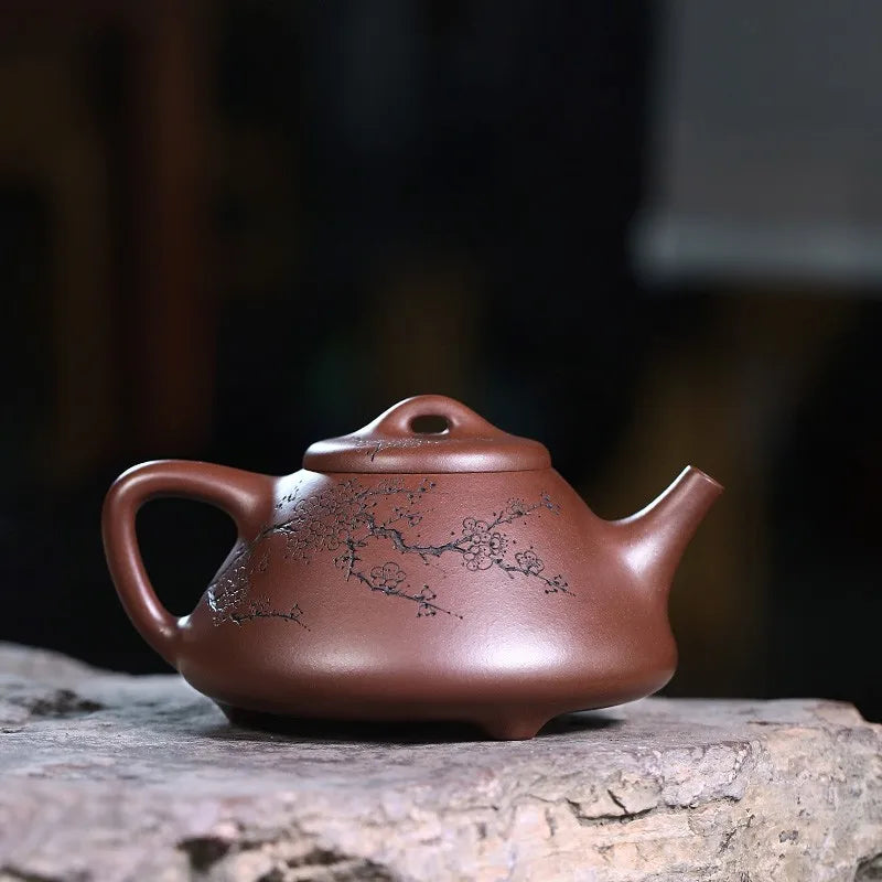 Zanghutianxia Yixing Zisha Teapot Handmade Carved Ziye Shipiao Teapot Raw Ore Purple Clay Zisha Tea Set Teapot Dark Fragrant Ziy