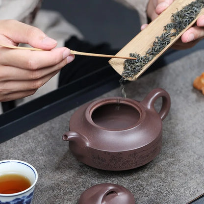 Zanghutianxia Yixing Zisha Teapot Handmade High-End Teapot Raw Ore Purple Clay Handmade Zisha Tea Set Hanjun Hanjun